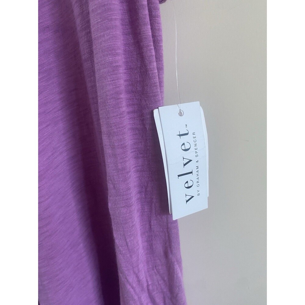 Nwt’s Velvet by Graham & Spencer Purple Cotton Jersey Maxi Small - Picture 2 of 4